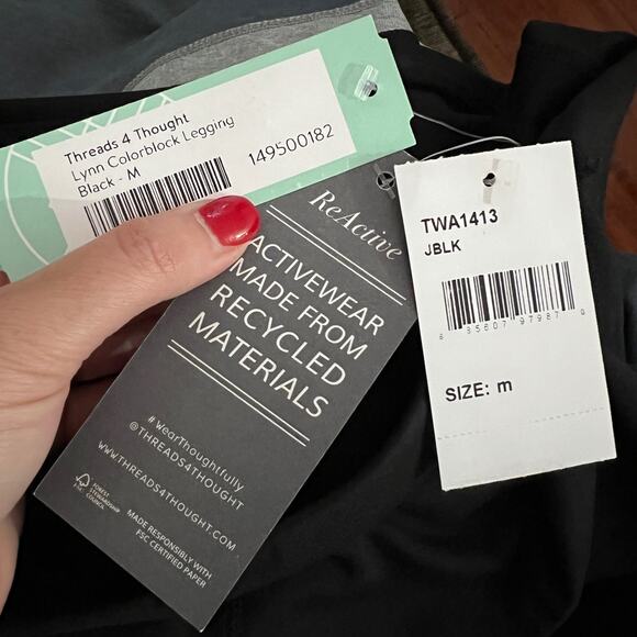 Threads 4 Thought MEDIUM Black/Gray Lynn Colorblock Legging  Stitch Fix ReActive - Picture 4 of 10